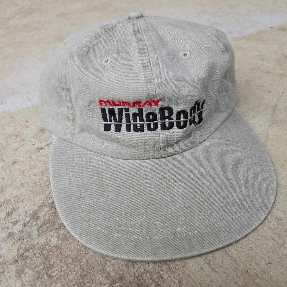 VTG Murray WideBody Hat OSFA Khaki Tan Embroidered Lawn Mower Dad Cap Retro OS